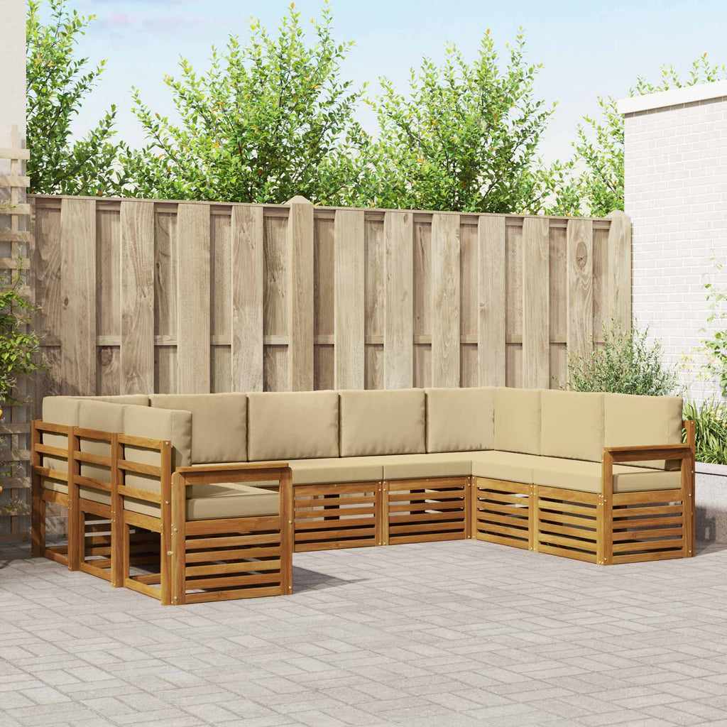 Ecksofa Set mit Kissen 9 pcs Natur und Beige
