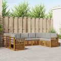 Ecksofa Set mit Kissen 9 pcs Natürlich und Hellgrau
