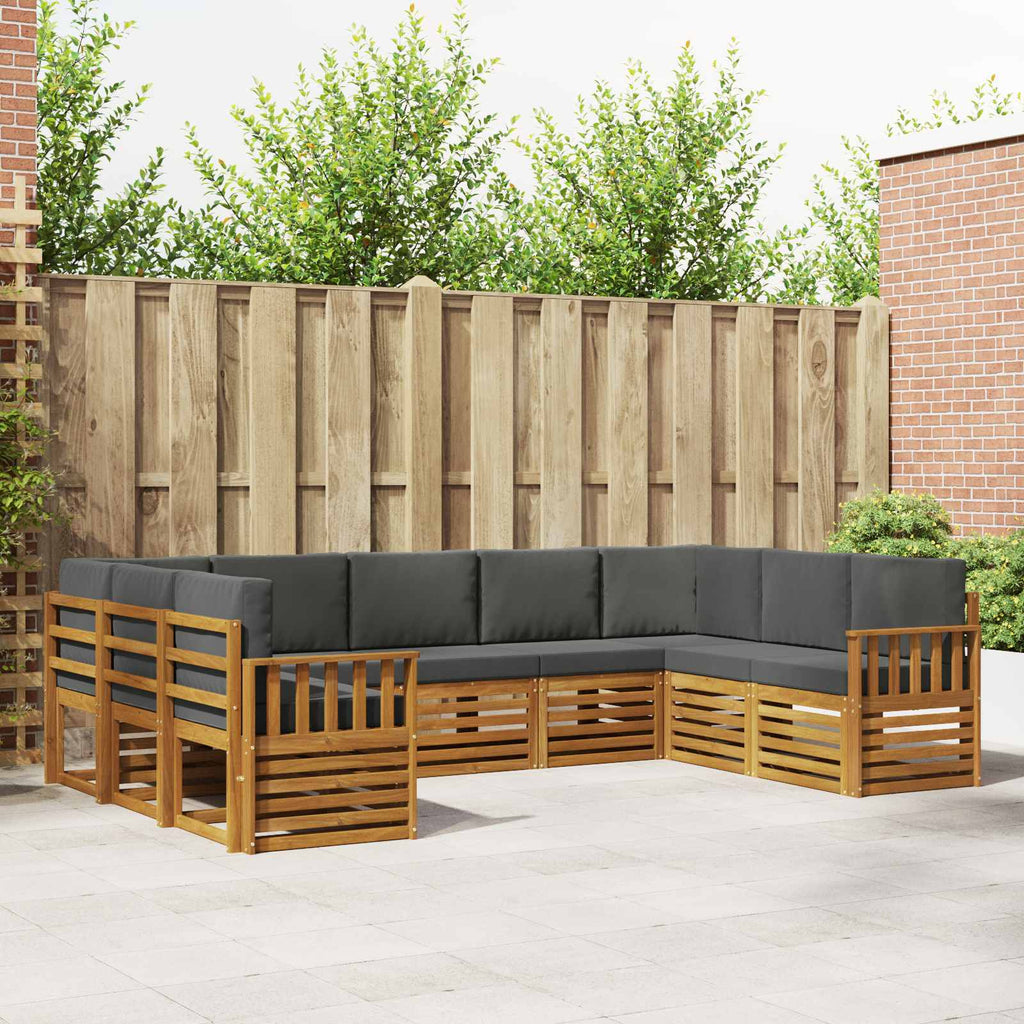 Ecksofa Set mit Kissen 9 pcs Natur und Anthrazit