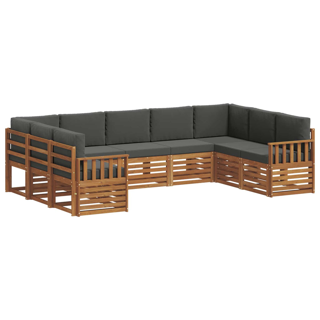 Ecksofa Set mit Kissen 9 pcs Natur und Anthrazit