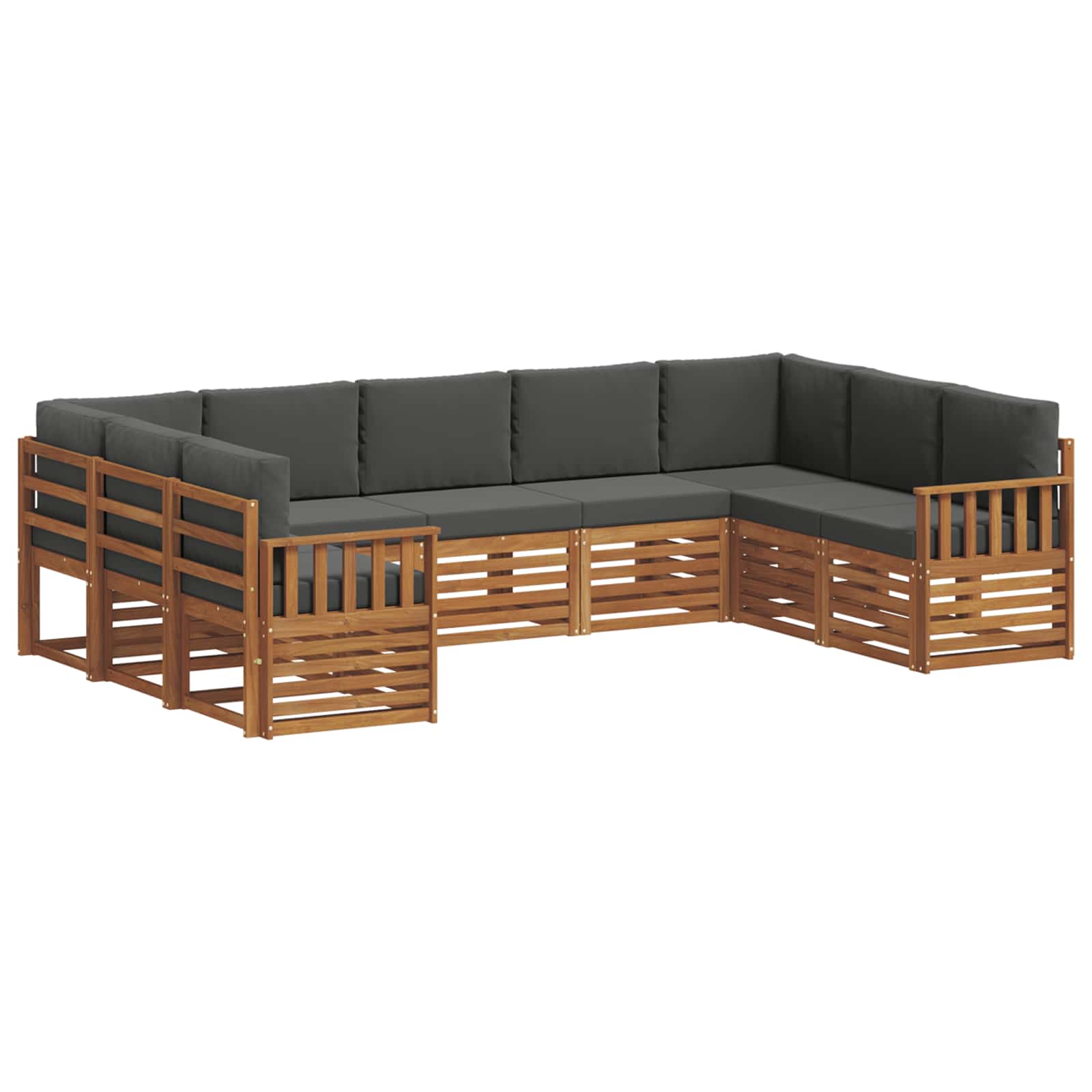 Ecksofa Set mit Kissen 9 pcs Natur und Anthrazit