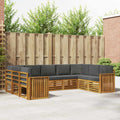 Ecksofa Set mit Kissen 9 pcs Natur und Anthrazit