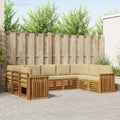 Ecksofa Set mit Kissen 9 pcs Natur und Beige