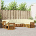 Ecksofa Set mit Kissen 9 pcs Natur und Creme