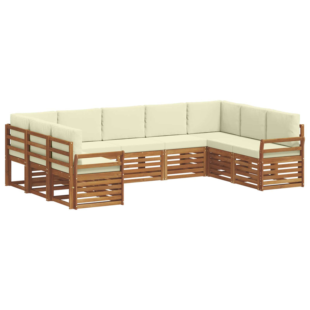 Ecksofa Set mit Kissen 9 pcs Natur und Creme