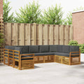 Ecksofa Set mit Kissen 9 pcs Natur und Anthrazit