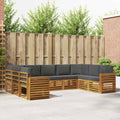 Ecksofa Set mit Kissen 9 pcs Natur und Anthrazit