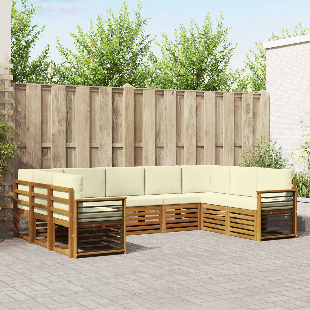 Ecksofa Set mit Kissen 9 pcs Natur und Creme