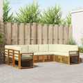 Ecksofa Set mit Kissen 9 pcs Natur und Creme
