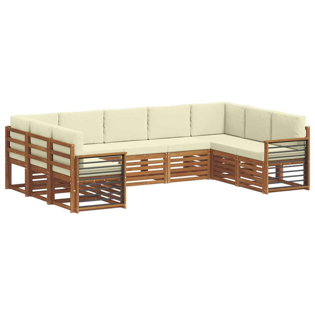 Ecksofa Set mit Kissen 9 pcs Natur und Creme