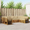 Ecksofa Set mit Kissen 9 pcs Natur und Beige