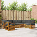 Ecksofa Set mit Kissen 9 pcs Natur und Anthrazit