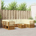 Sofagarnituren 10 pcs Natur und Creme Massivholz Akazie