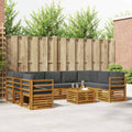 Sofagarnituren 10 pcs Natur und Anthrazit Massivholz Akazie