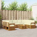 Sofagarnituren 10 pcs Natur und Creme Massivholz Akazie