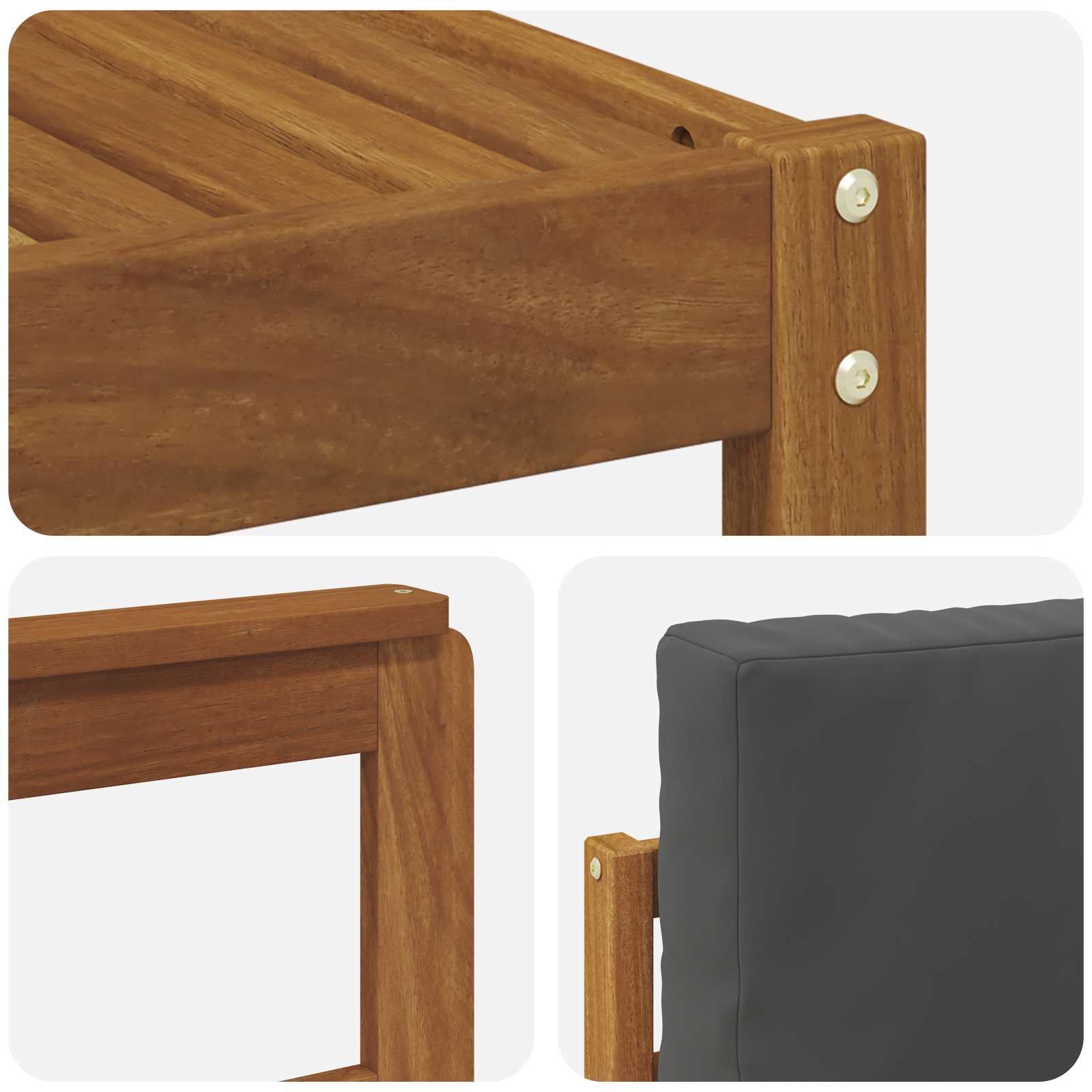 Sofagarnituren 10 pcs Natur und Anthrazit Massivholz Akazie