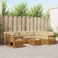 Sofagarnituren 10 pcs Natur und Beige Massivholz Akazie
