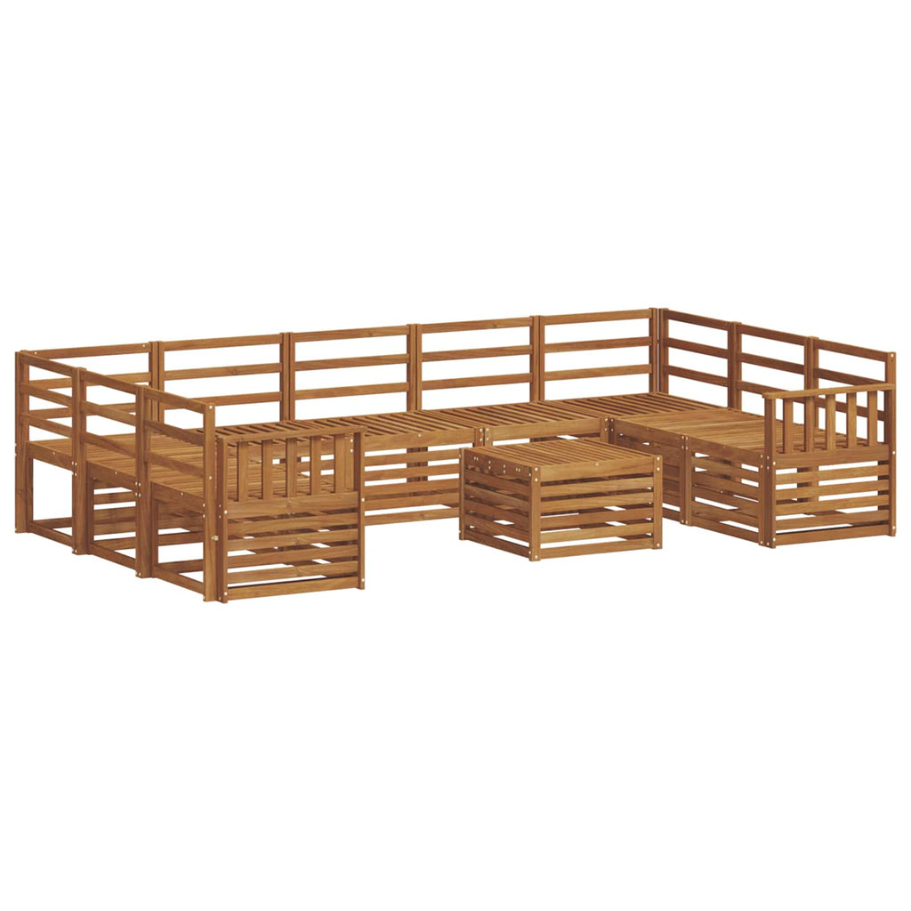 Sofagarnituren 10 pcs Natur Massivholz Akazie