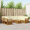 Sofagarnituren 10 pcs Natur und Creme Massivholz Akazie