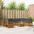 Sofagarnituren 10 pcs Natur und Anthrazit Massivholz Akazie