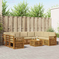 Sofagarnituren 10 pcs Natur und Beige Massivholz Akazie