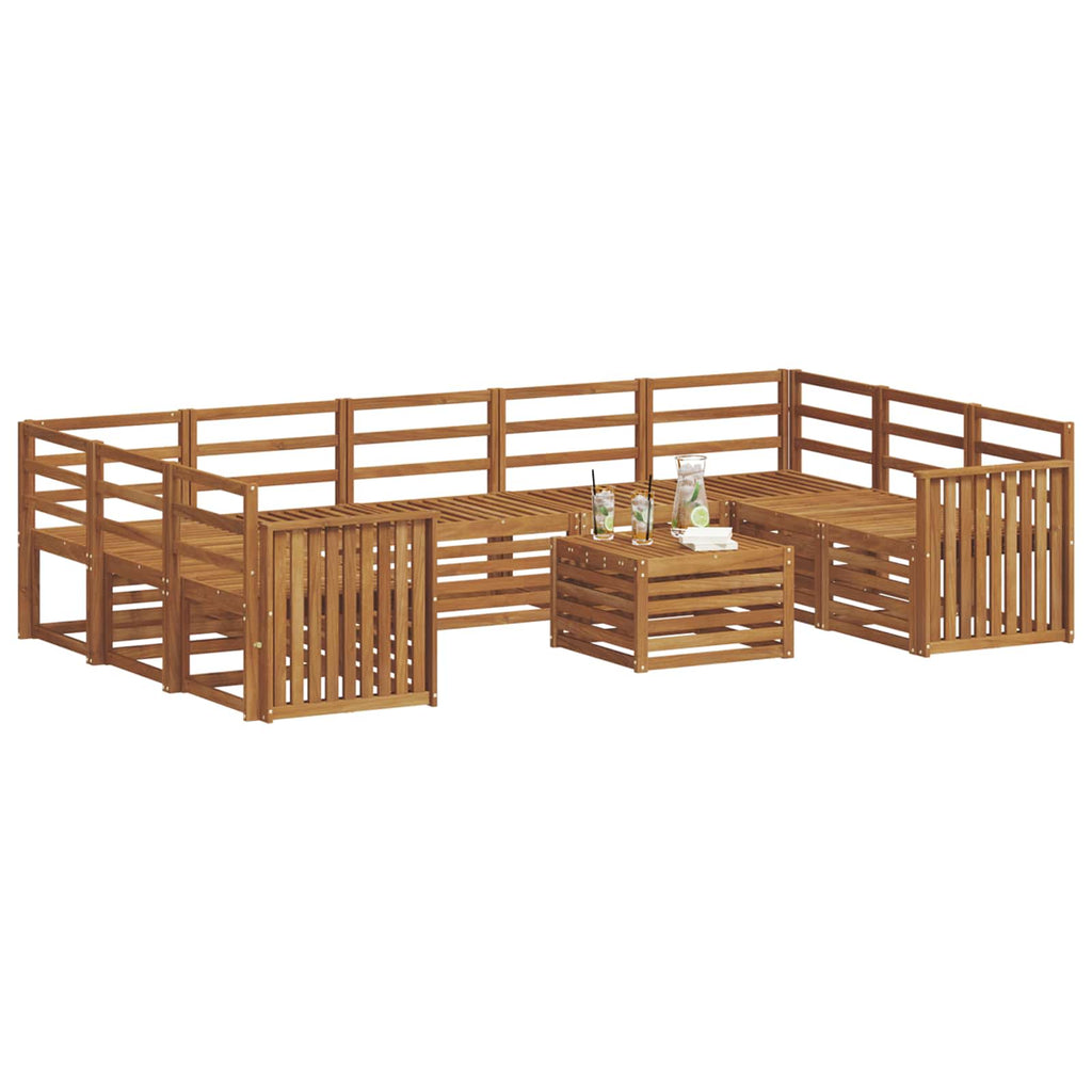 Sofagarnituren 10 pcs Natur Massivholz Akazie