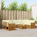 Sofagarnituren 10 pcs Natur und Creme Massivholz Akazie