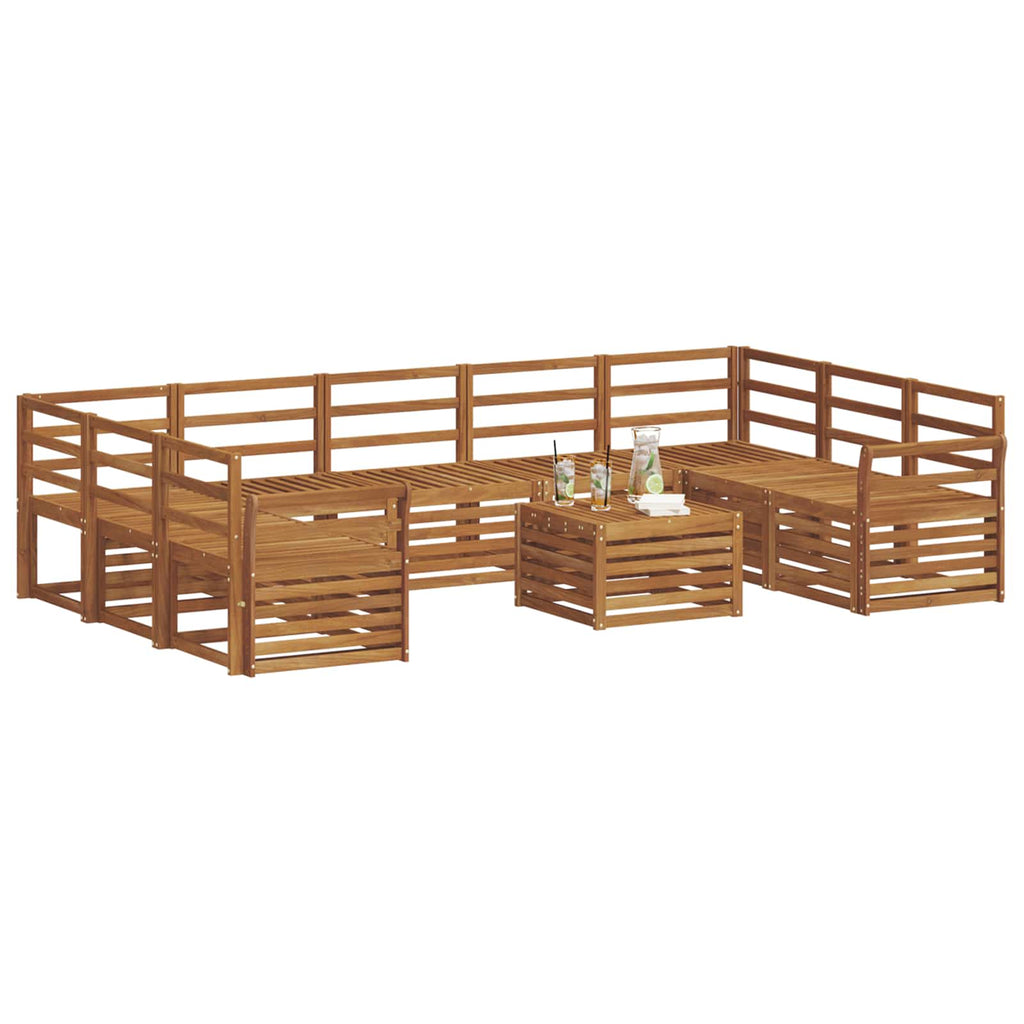 Sofagarnituren 10 pcs Natur Massivholz Akazie