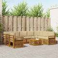 Sofagarnituren 10 pcs Natur und Beige Massivholz Akazie