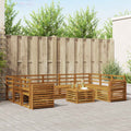 Sofagarnituren 10 pcs Natur Massivholz Akazie