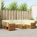 Sofagarnituren 10 pcs Natur und Creme Massivholz Akazie