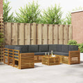 Sofagarnituren 10 pcs Natur und Anthrazit Massivholz Akazie