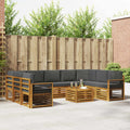 Sofagarnituren 10 pcs Natur und Anthrazit Massivholz Akazie