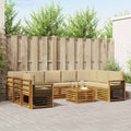 Sofagarnituren 10 pcs Natur und Beige Massivholz Akazie
