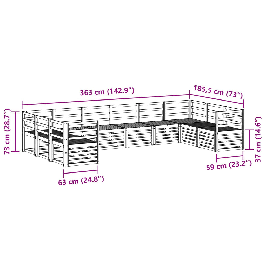 Ecksofa Set 10 pcs Natur
