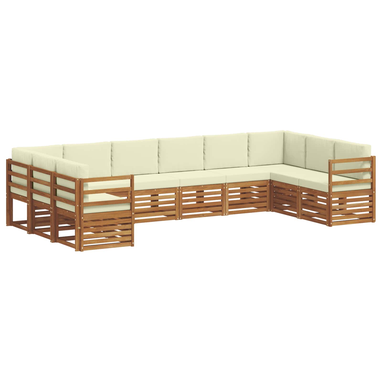 Ecksofa Set mit Kissen 10 pcs Natur und Creme