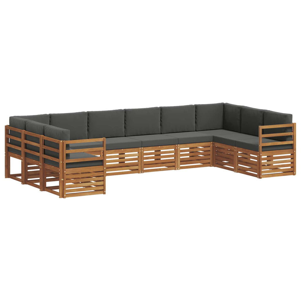 Ecksofa Set mit Kissen 10 pcs Natur und Anthrazit