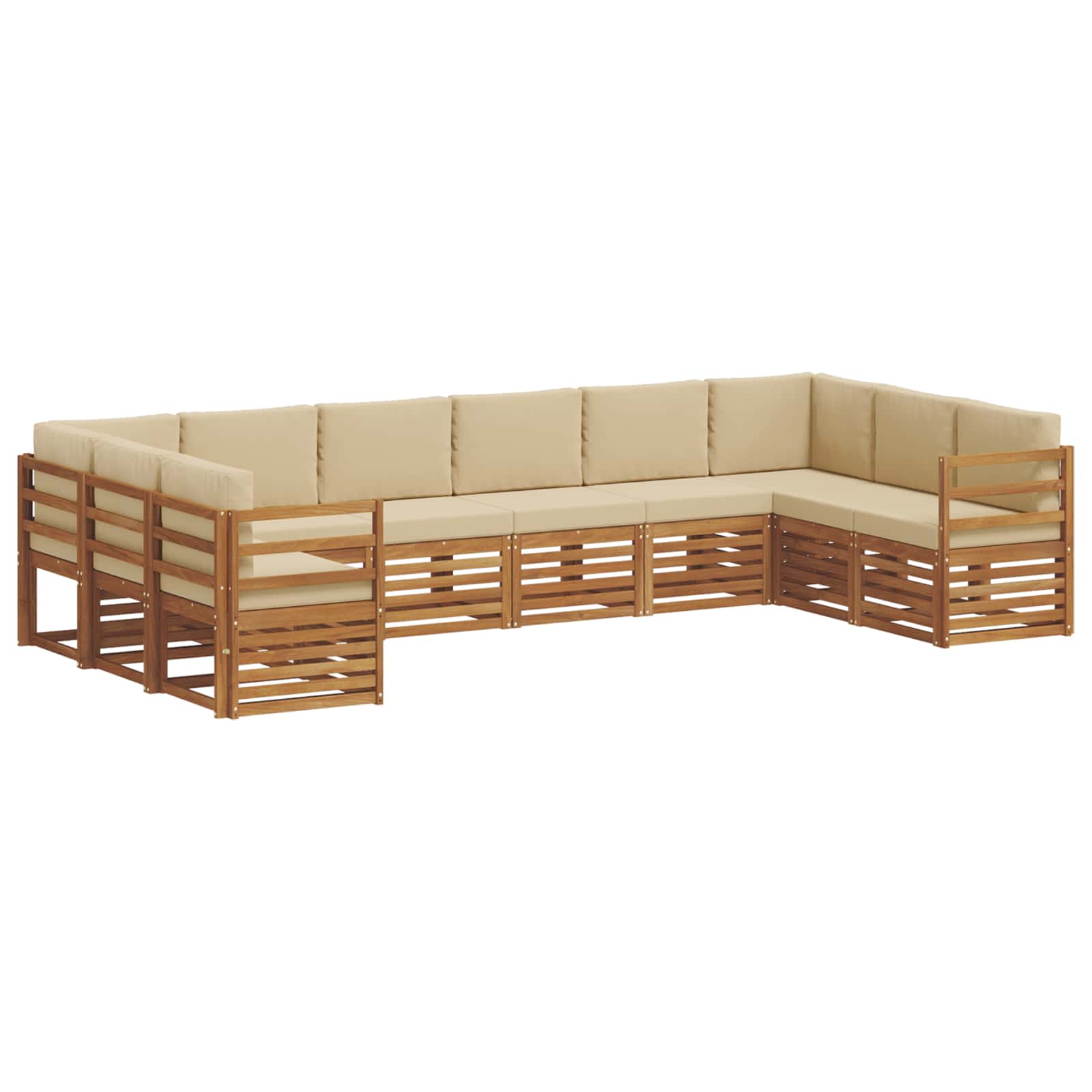 Ecksofa Set mit Kissen 10 pcs Natur und Beige
