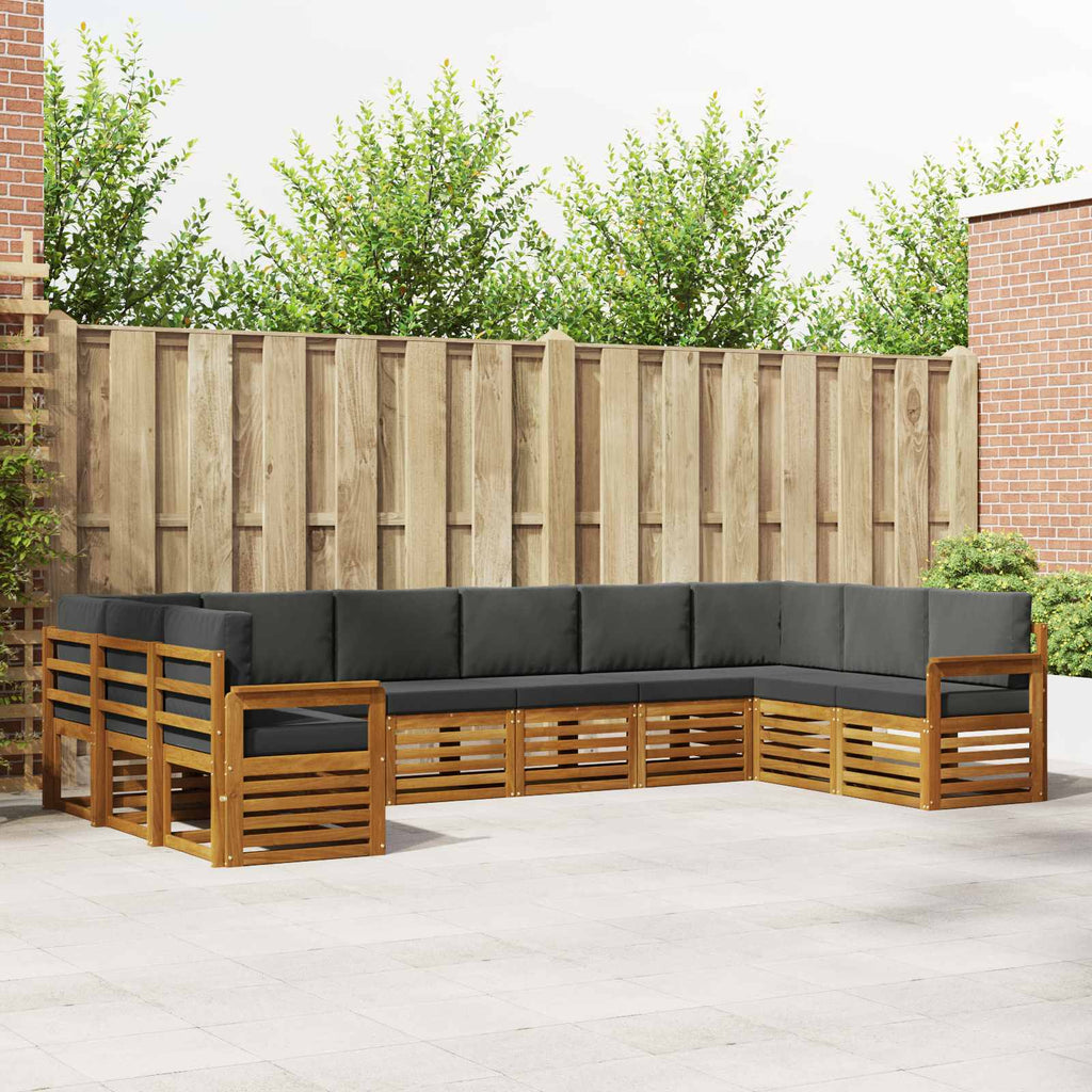Ecksofa Set mit Kissen 10 pcs Natur und Anthrazit