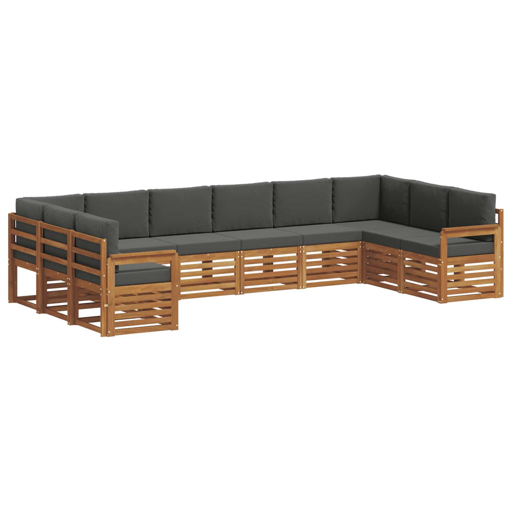 Ecksofa Set mit Kissen 10 pcs Natur und Anthrazit