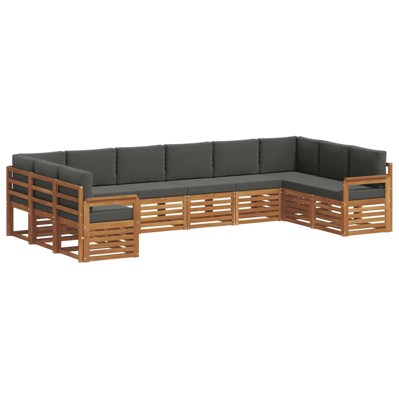 Ecksofa Set mit Kissen 10 pcs Natur und Anthrazit