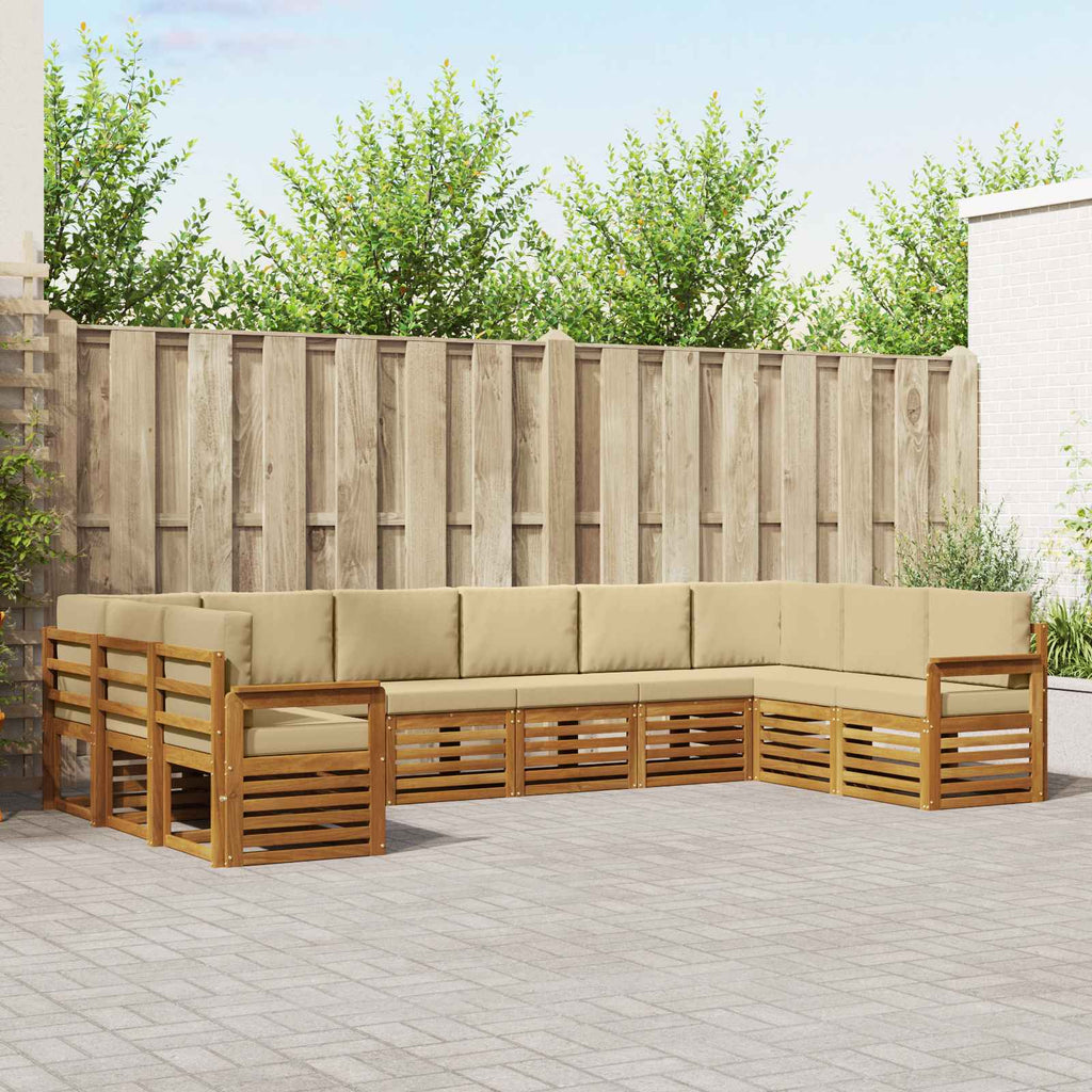 Ecksofa Set mit Kissen 10 pcs Natur und Beige