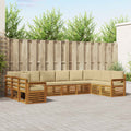 Ecksofa Set mit Kissen 10 pcs Natur und Beige