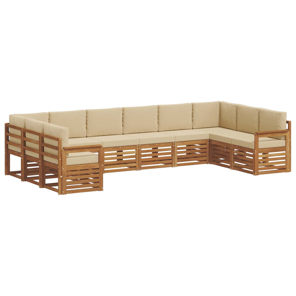 Ecksofa Set mit Kissen 10 pcs Natur und Beige