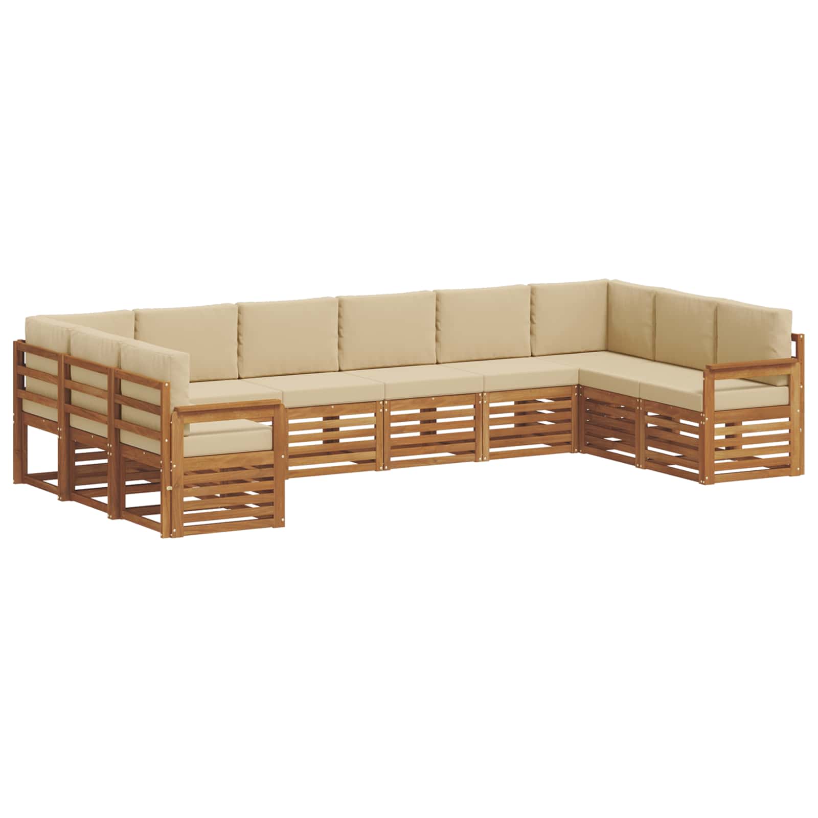 Ecksofa Set mit Kissen 10 pcs Natur und Beige