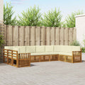 Ecksofa Set mit Kissen 10 pcs Natur und Creme