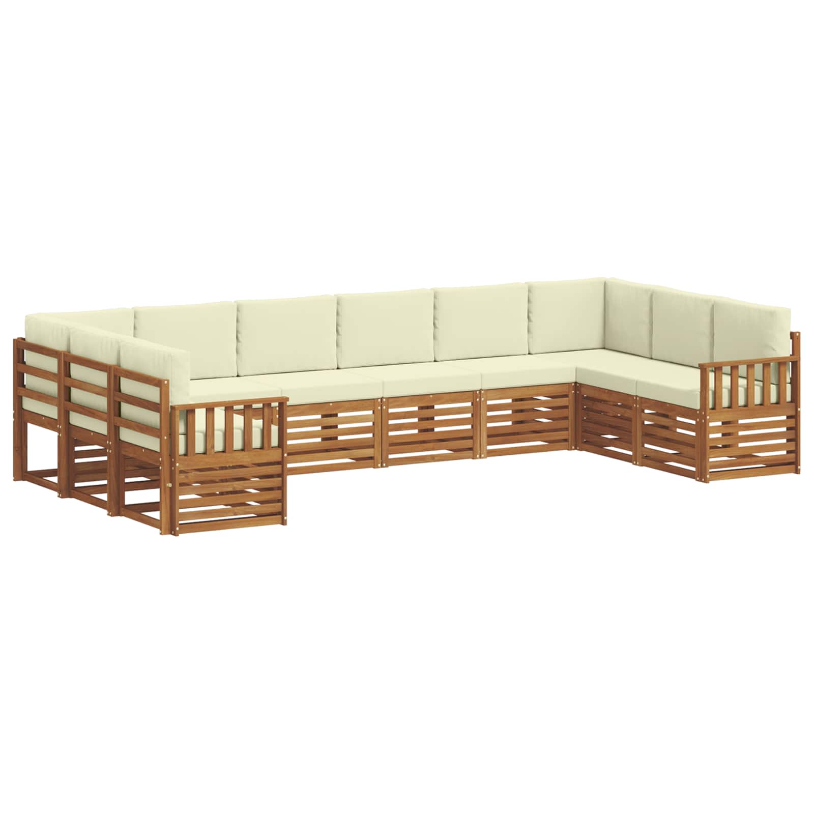 Ecksofa Set mit Kissen 10 pcs Natur und Creme