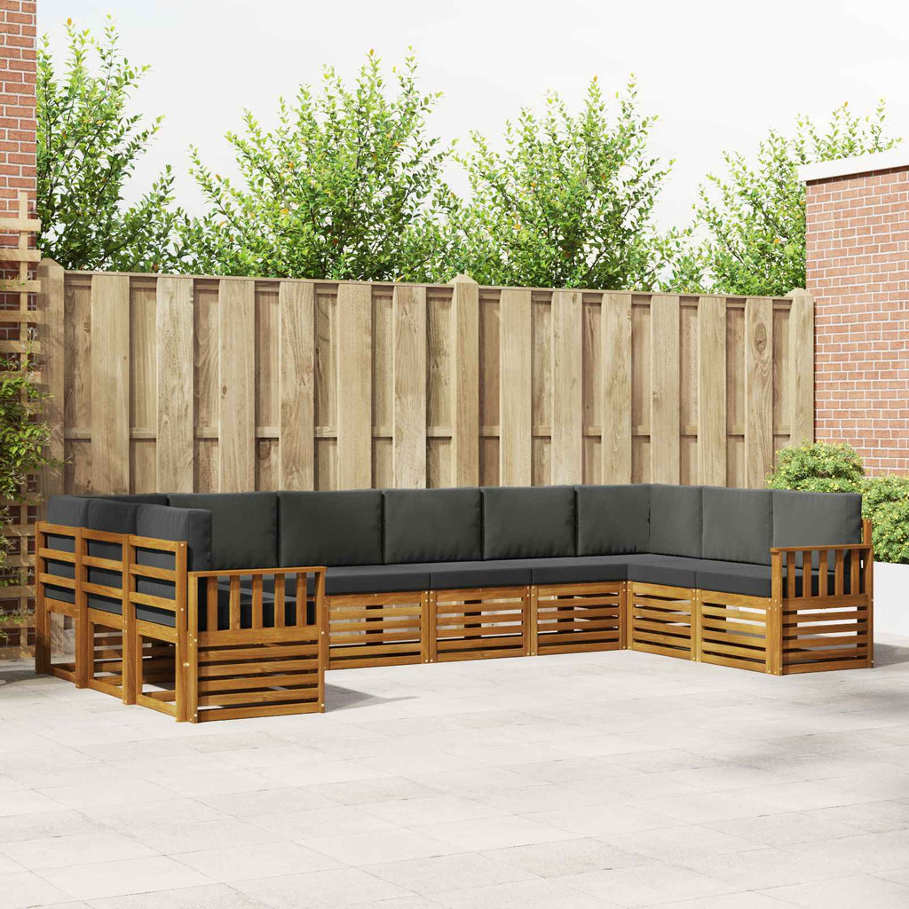 Ecksofa Set mit Kissen 10 pcs Natur und Anthrazit
