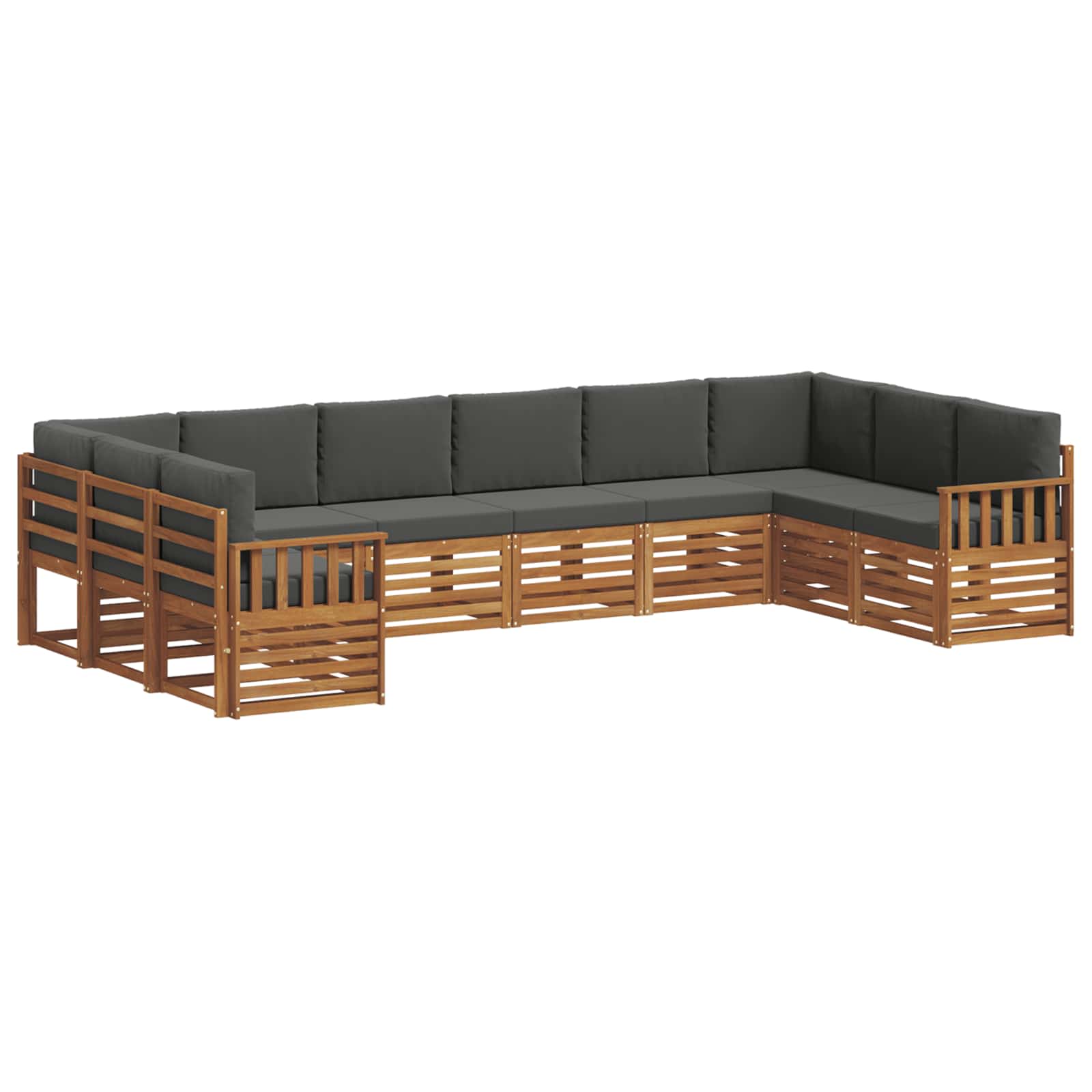 Ecksofa Set mit Kissen 10 pcs Natur und Anthrazit