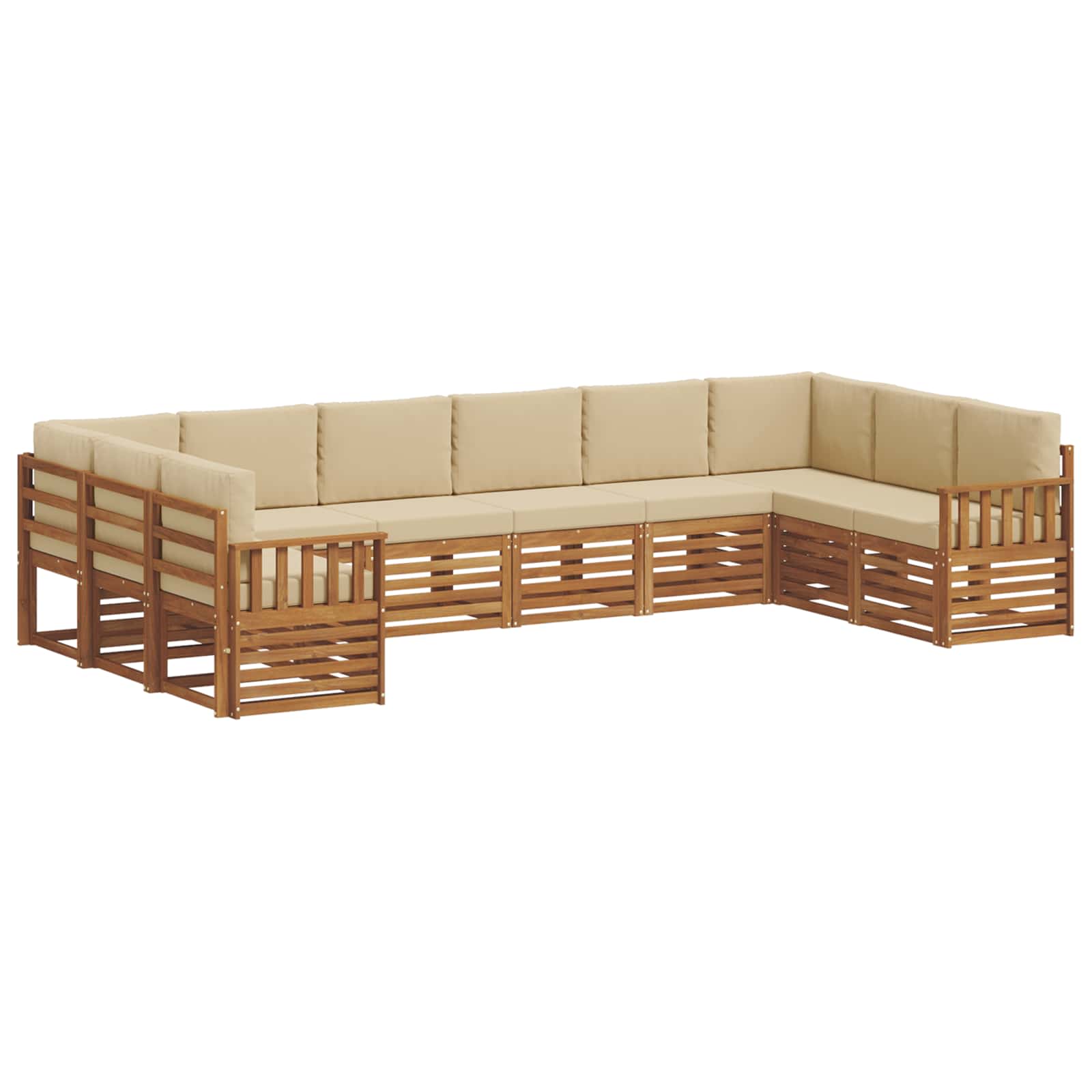 Ecksofa Set mit Kissen 10 pcs Natur und Beige